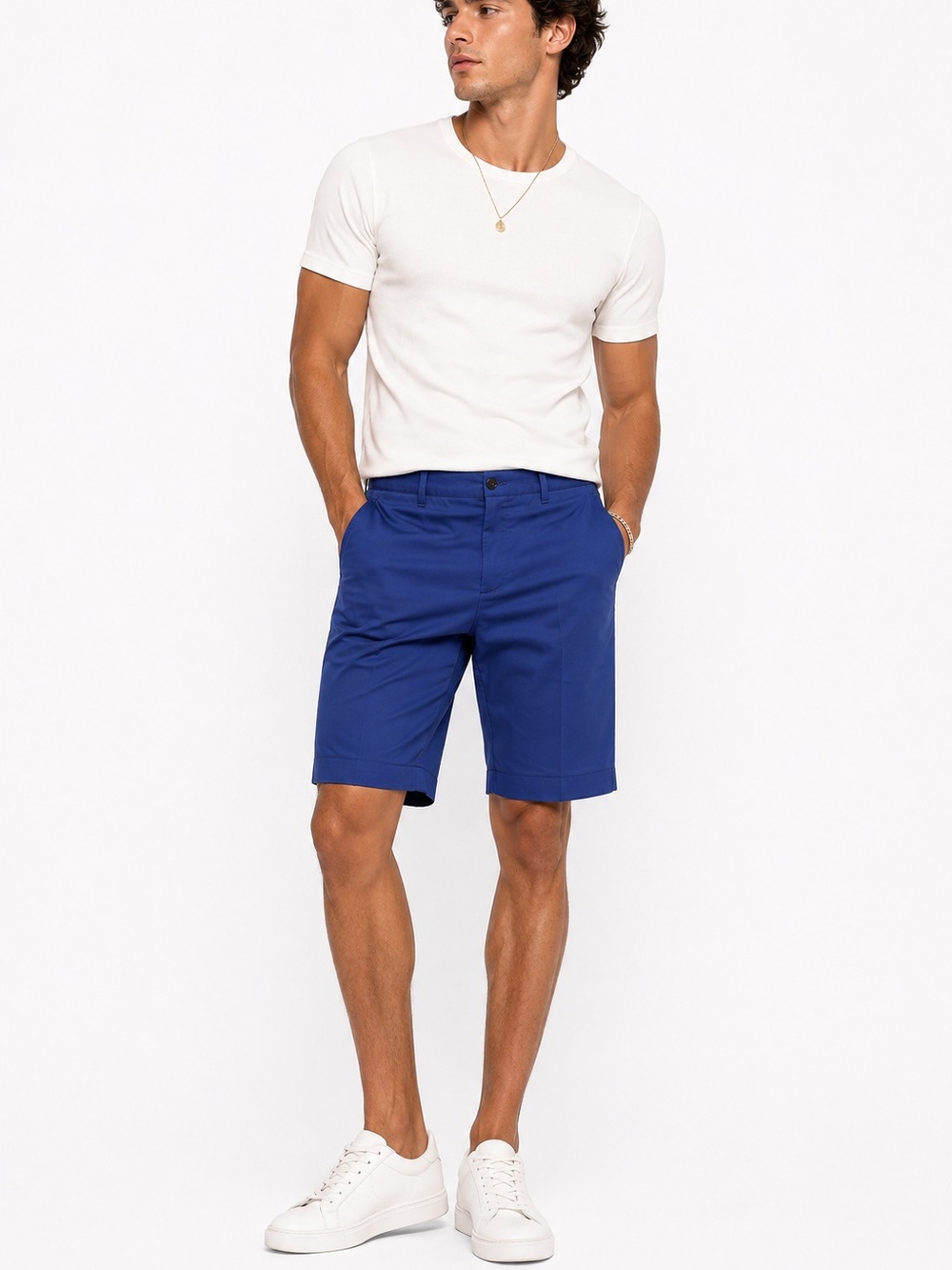 Etro Blue Tailored Bermuda Shorts Size 50 Italy Luxury Stretch Cotton